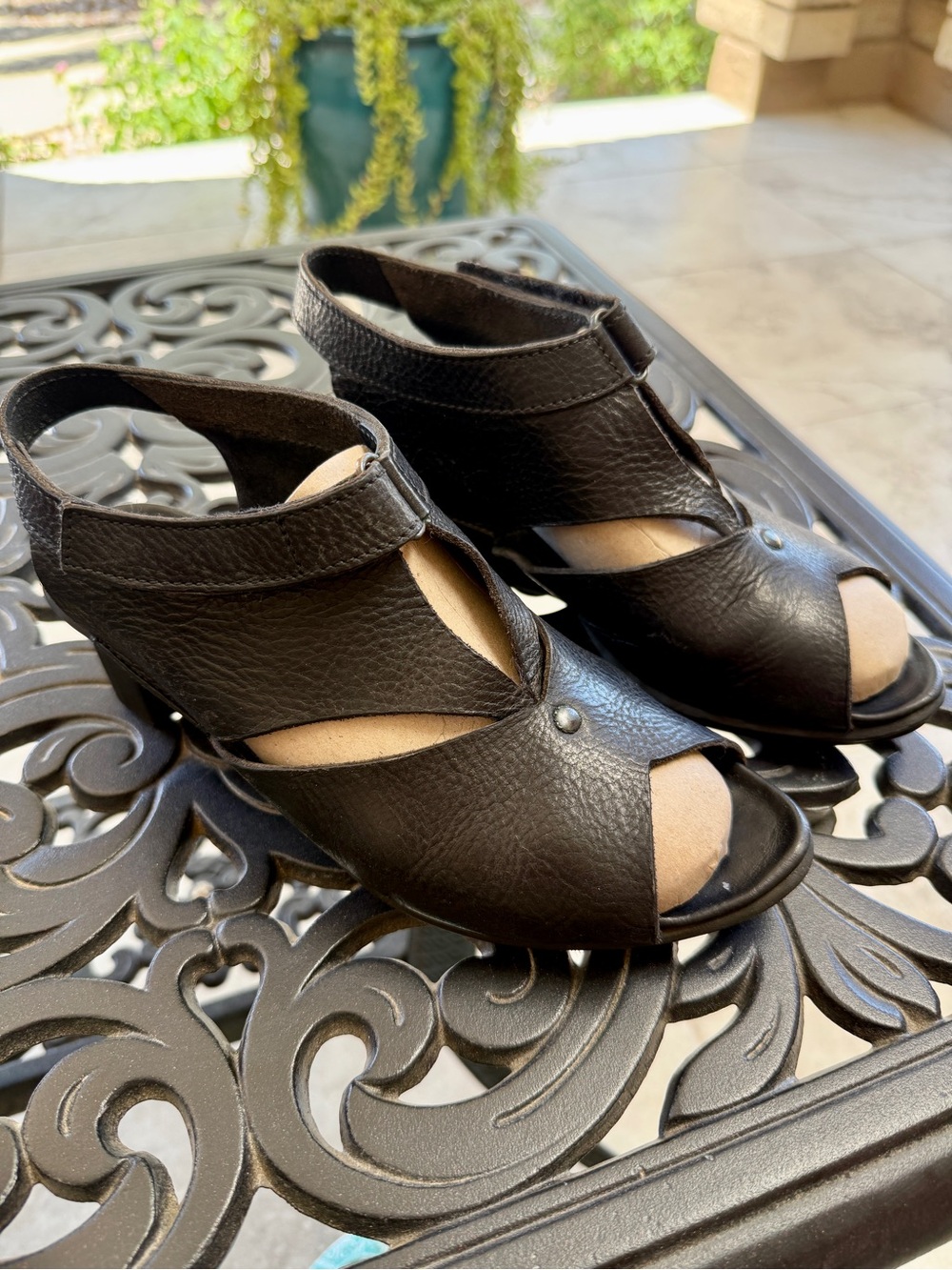 Trippen Black Open-Toe Slingback Heels